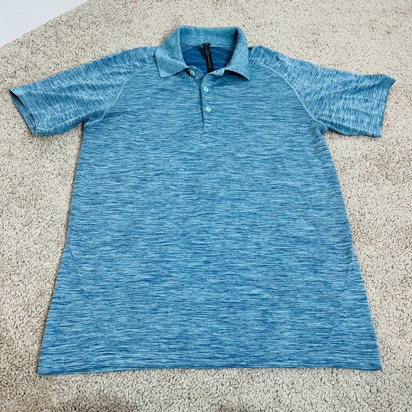 lululemon athletica Other - Lululemon Heathered Blue Polo Shirt